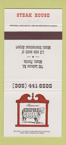 Matchbook Cover - Hereford Grill Restaurant Miami FL 30 Strike