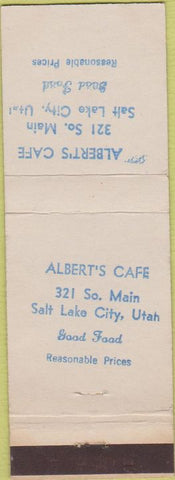 Matchbook Cover - Albert's Cafe Salt Lake City UT STAMPED