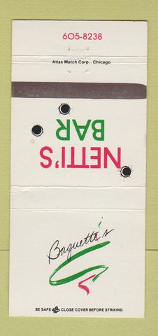 Matchbook Cover - Netti's Bar Baguette's WEAR 30 Strike