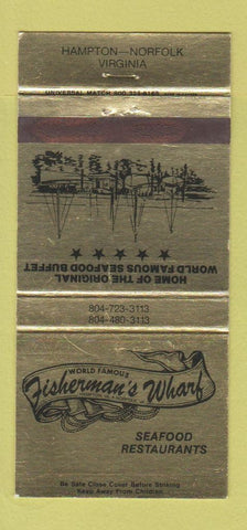 Matchbook Cover - Fisherman's Wharf Seafood Hampton Norfolk VA 30 Strike