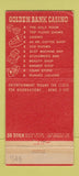 Matchbook Cover - Golden Bank Casino Reno NV girlie 30 Stick