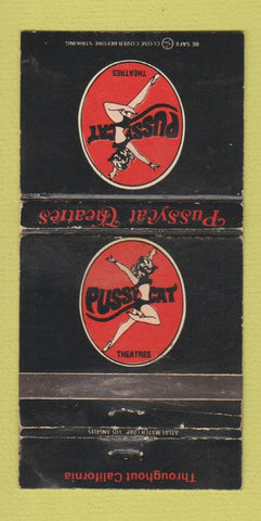 Matchbook Cover - Pussycat Porn Theatres girlie CA CHAIN WORN 30 Strike