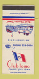 Matchbook Cover - Club Iowa Charles City IA 30 Strike