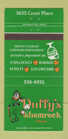 Matchbook Cover - Duffy's Shamrock Denver Colorado 30 Strike