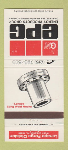 Matchbook Cover - Engergy Products Group Gulf Western West Chester PA 30 Strike