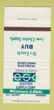 Matchbook Cover - Electric Supply Corp Hammond IN 30 Strike