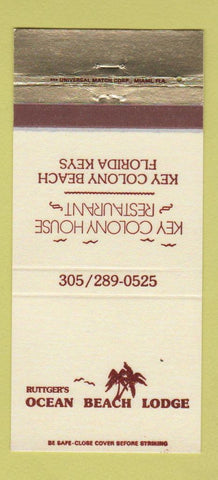 Matchbook Cover - Ruttger's Ocean Beach Lodge Key Colony Beach FL 30 Strike