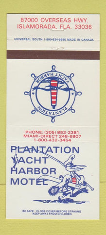 Matchbook Cover - Plantation Yacht Harbor Motel Islamorada FL 30 Strike