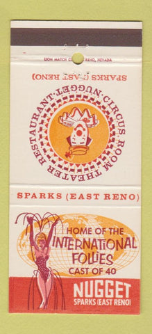 Matchbook Cover - Nuggets Casino Sparks NV casino clown girlie 30 Strike