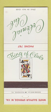 Matchbook Cover - Colonial Club White Sulphur Springs WV 30 Strike