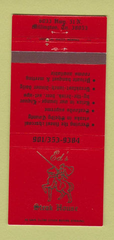 Matchbook Cover - Ed's Steak House Millington TN 30 Strike