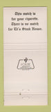 Matchbook Cover - Ed's Steak House Millington TN 30 Strike