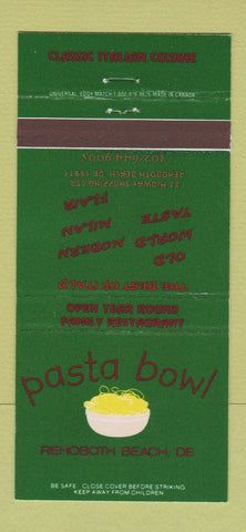 Matchbook Cover - Pasta Bowl Rehoboth Beach DE 30 Strike