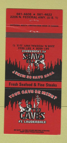 Matchbook Cover - The Caves Fort Lauderdale FL girlie caveman 30 Strike