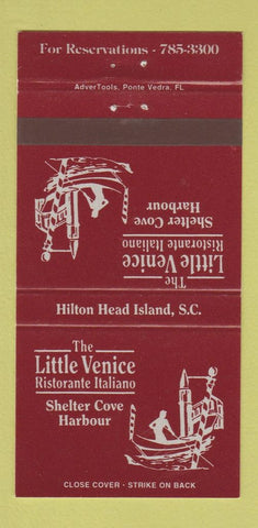 Matchbook Cover Little Venice Italian Restaurant Shelter Cove Harbour 30 Strike