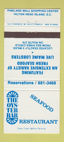 Matchbook Cover - Oyster Bar Seafood Hilton Head Island SC 30 Strike