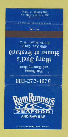Matchbook Cover - Rum Runners Seafood North Myrtle Beach SC WEAR 30 Strike