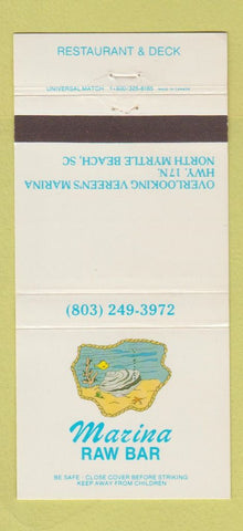Matchbook Cover - Marina Raw Bar North Myrtle Beach SC 30 Strike
