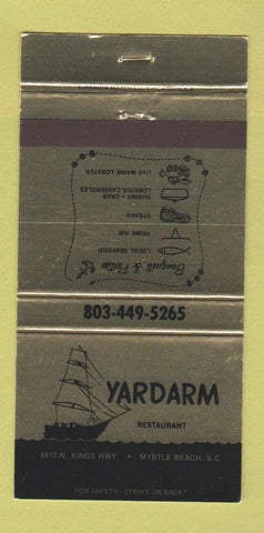 Matchbook Cover - Yardarm Restaurant Myrtle Beach SC 30 Strike