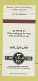 Matchbook Cover - Port Magruder Inn Williamsburg VA 30 Strike