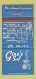 Matchbook Cover - Gino's Surf Mount Clemens MI 30 Strike