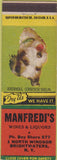 Matchbook Cover - Manfredie's Liquors Brightwaters NY Wire Haired Terrier