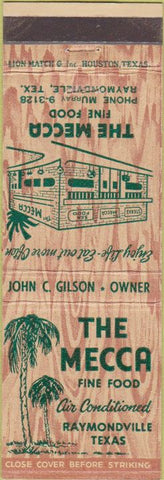 Matchbook Cover - Mecca Fine Food Raymondville TX