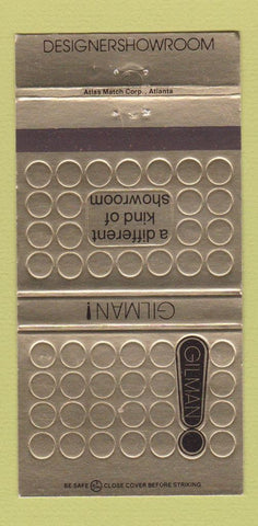 Matchbook Cover - Gilman Designers Showroom Atlanta GA 30 Strike