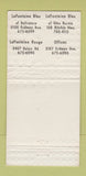 Matchbook Cover - La Fontaine Caterers Baltimore MD Glen Burnie 30 Strike