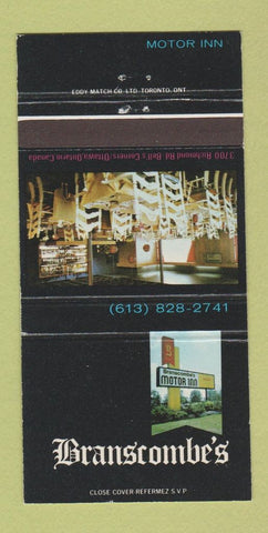 Matchbook Cover - Branscombe's Motor Inn Ottawa ON 30 Strike