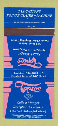 Matchbook Cover - Topaze Lachine QC 30 Strike