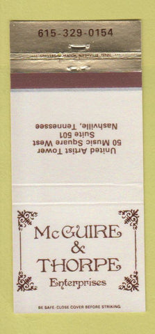 Matchbook Cover - McGuire Thorpe Enterprises Nashville TN 30 Strike