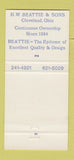 Matchbook Cover - Beattie & Sons Gem Merchants Cleveland OH 30 Strike