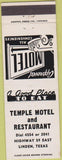 Matchbook Cover - Temple Motel Linden TX