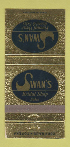 Matchbook Cover - Swan's Formal Wear Topeka KS 30 Strike