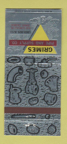 Matchbook Cover - Grimes Pipe and Supply Denver Colorado 30 Strike