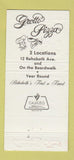 Matchbook Cover - Grotto Pizza Rehoboth DE 30 Strike