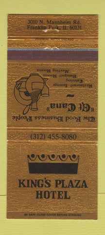 Matchbook Cover - King's Plaza Hotel Franklin Park IL 30 Strike