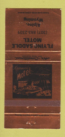 Matchbook Cover - Flying Saddle Motel Alpine WY WEAR BRONZE 30 Strike