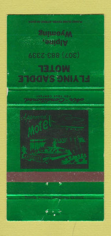 Matchbook Cover - Flying Saddle Motel Alpine WY WEAR GREEN 30 Strike