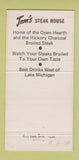 Matchbook Cover - Tom's Charcoal Steaks Melrose Park IL 30 Strike