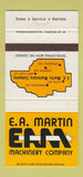 Matchbook Cover - EA Martin Joplin Springfield MO Caterpillar Tractors 30 Strike
