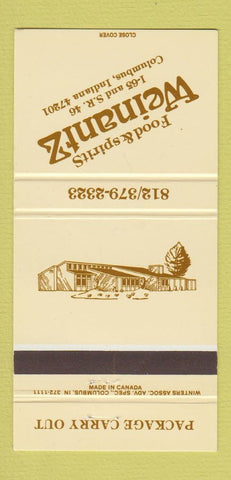 Matchbook Cover - Weinantz Restaurant Columbus IN WEAR 30 Strike