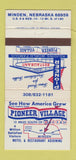Matchbook Cover - Pioneer Village Minden NE restaurant 30 Strike