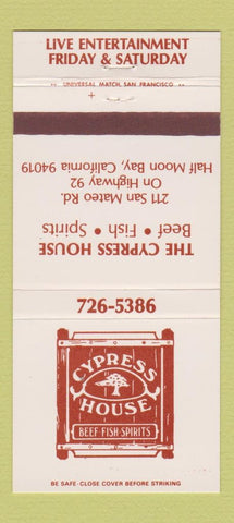 Matchbook Cover - Cypress House Half Moon Bay CA 30 Strike