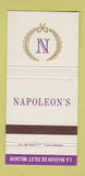 Matchbook Cover - Napoleon's Restaurant Washington DC 30 Strike