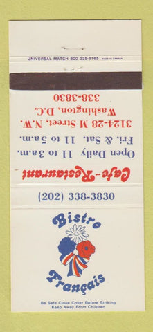 Matchbook Cover - Bistro Francais Cafe Washington DC 30 Strike