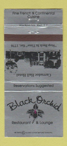 Matchbook Cover - Black Orchid Restaurant French Leesburg VA Annandale 30 Strike