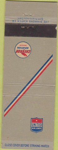Matchbook Cover - United Airlines Chevron oil gas