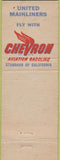 Matchbook Cover - United Airlines Chevron oil gas